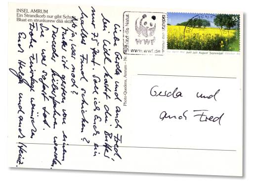 Postkarte : Von Helga und Heinz